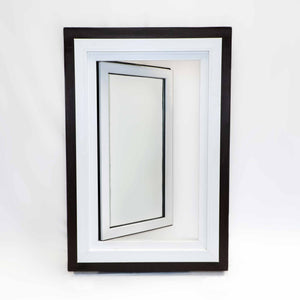 Egress window with ExoFrame (open position)